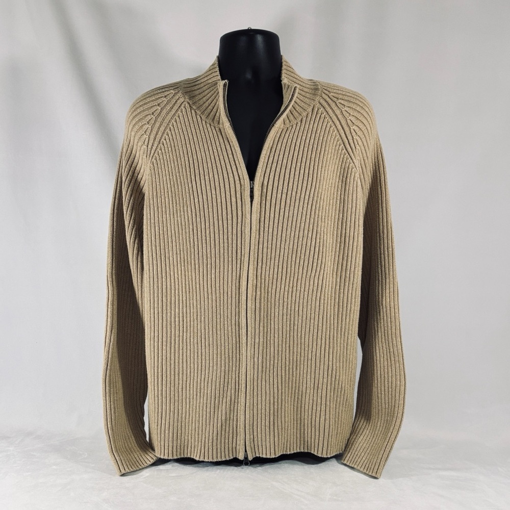 Lands' End Men’s Zip-Up Sweater 100% Cotton
